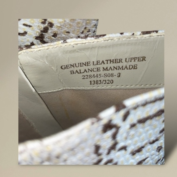 COLIN STEWART Leather Snake Embossed Calf High Boots Cream Tan Brown Size 9 - Picture 4 of 12